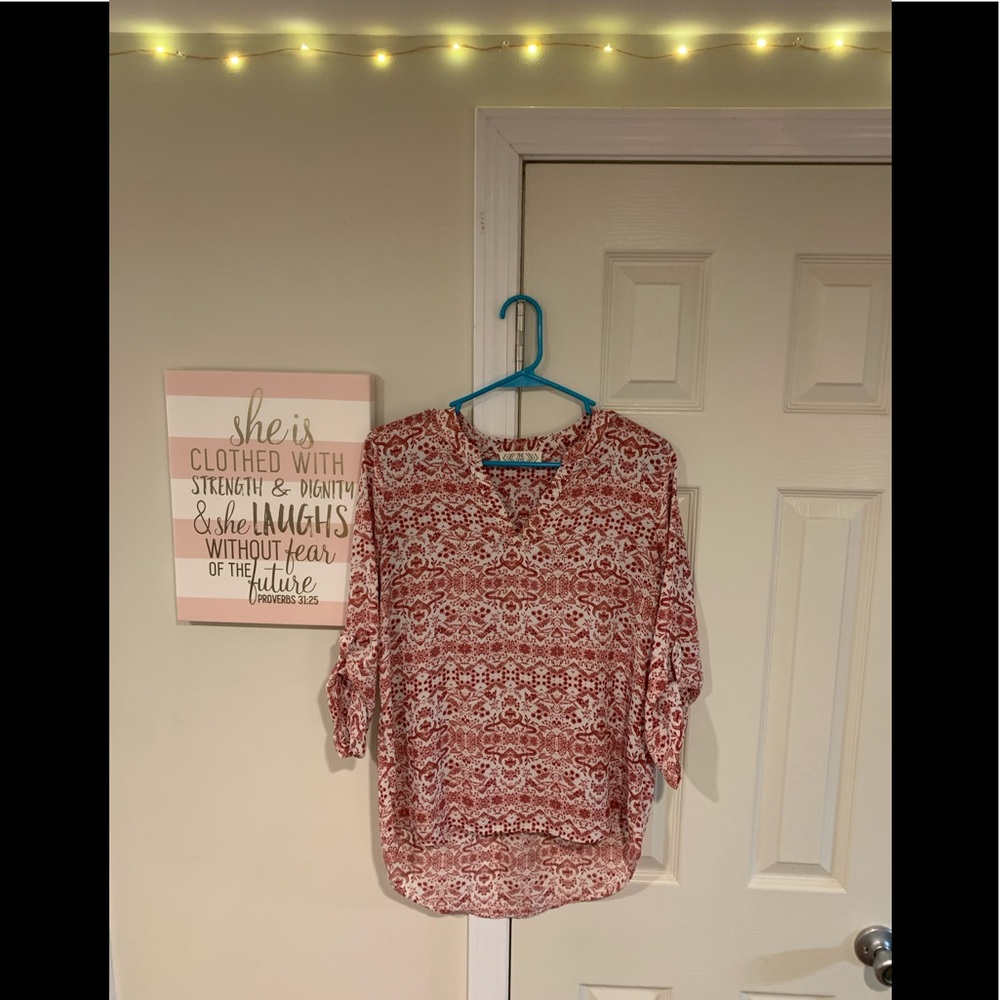 White and Red designed shirt